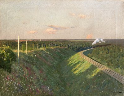 Un tren en su viaje de Isaak Ilyich Levitan